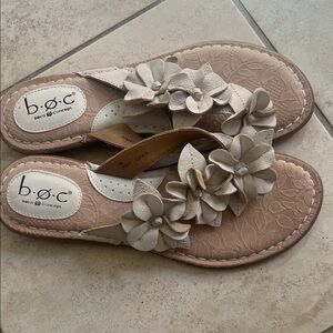 b.o.c. Beige Floral Embellished Sandals